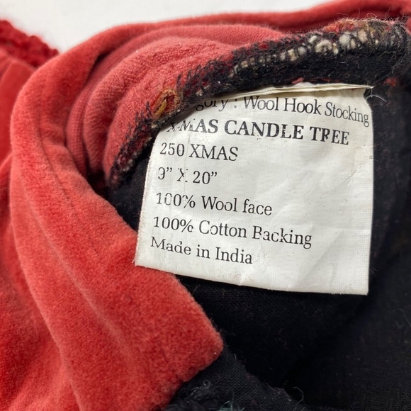 Laura Megroz Christmas Tree Wool Hook Christmas Stocking Handmade 9"x20 2003 - Picture 7 of 8